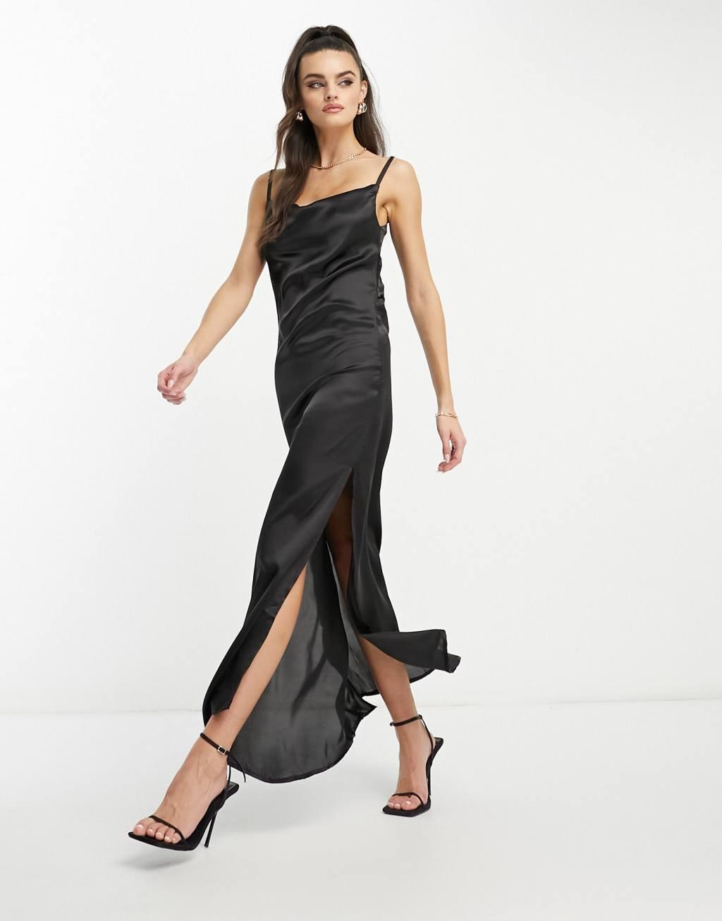 AX Paris slip dress in black  Product Image