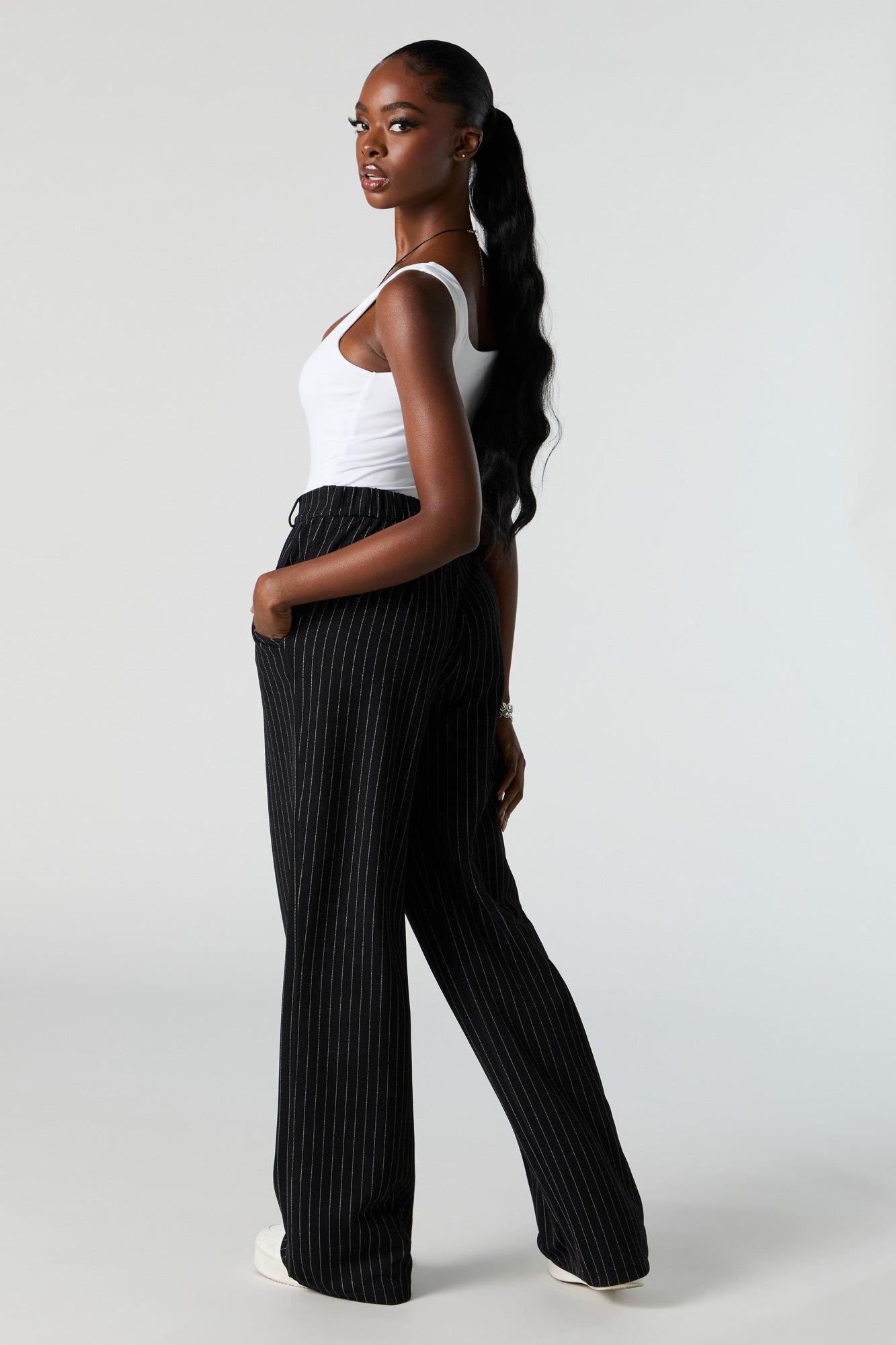 Pinstripe Crepe Straight Leg Dress Pant Female Product Image