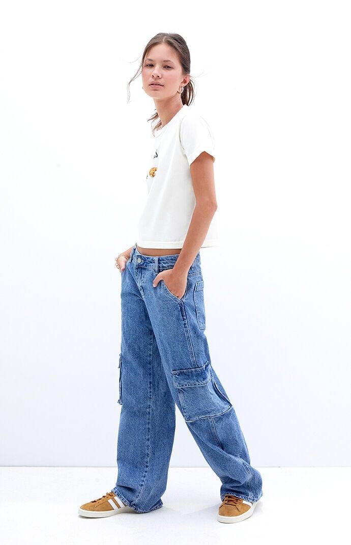 Womens Casey Low Rise Baggy Cargo Jeans - Product Image