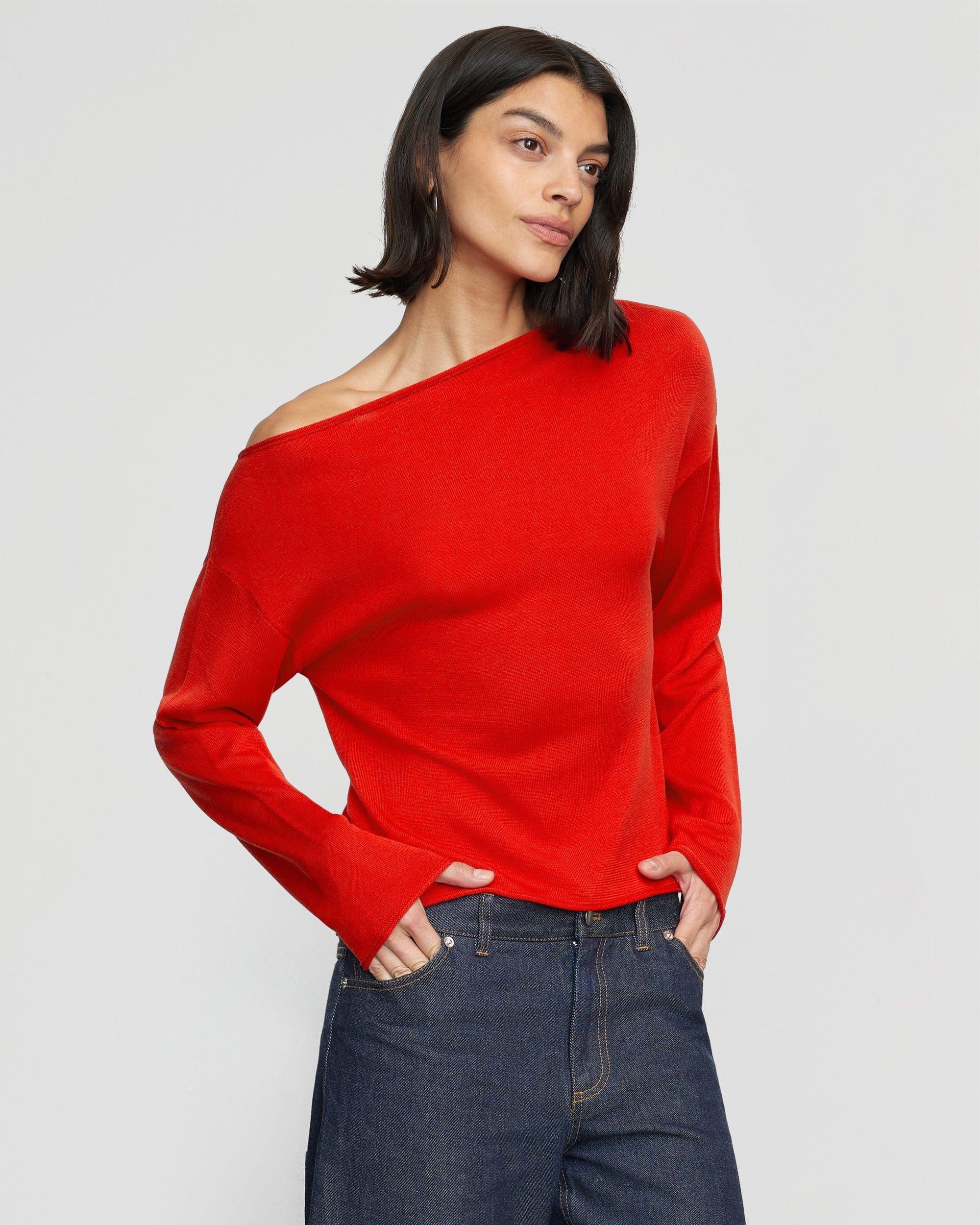 Hachi Tencel-Wool Off-Shoulder Sweater Product Image