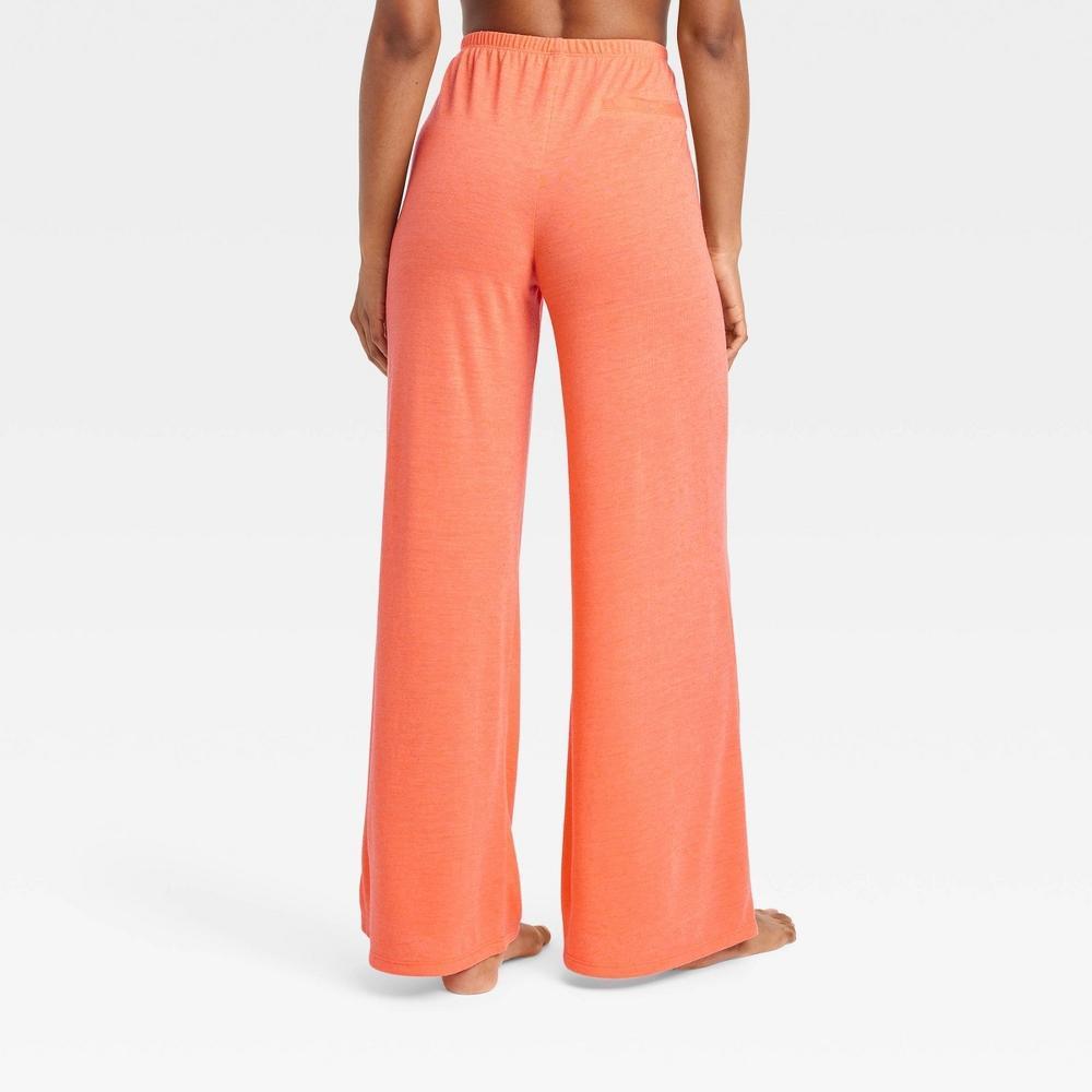 Womens Slub Knit Wide Leg Pants - Stars Above Coral M Product Image