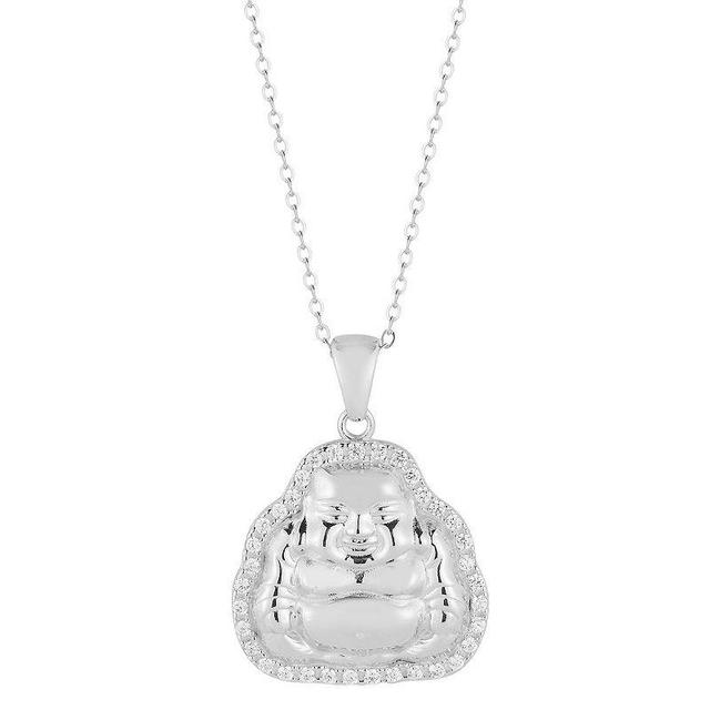 Sunkissed Sterling Cubic Zirconia Buddha Pendant Necklace, Womens Multicolor Product Image