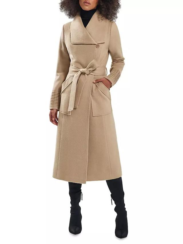 Long Wide-Collar Alpaca Wrap Coat Product Image