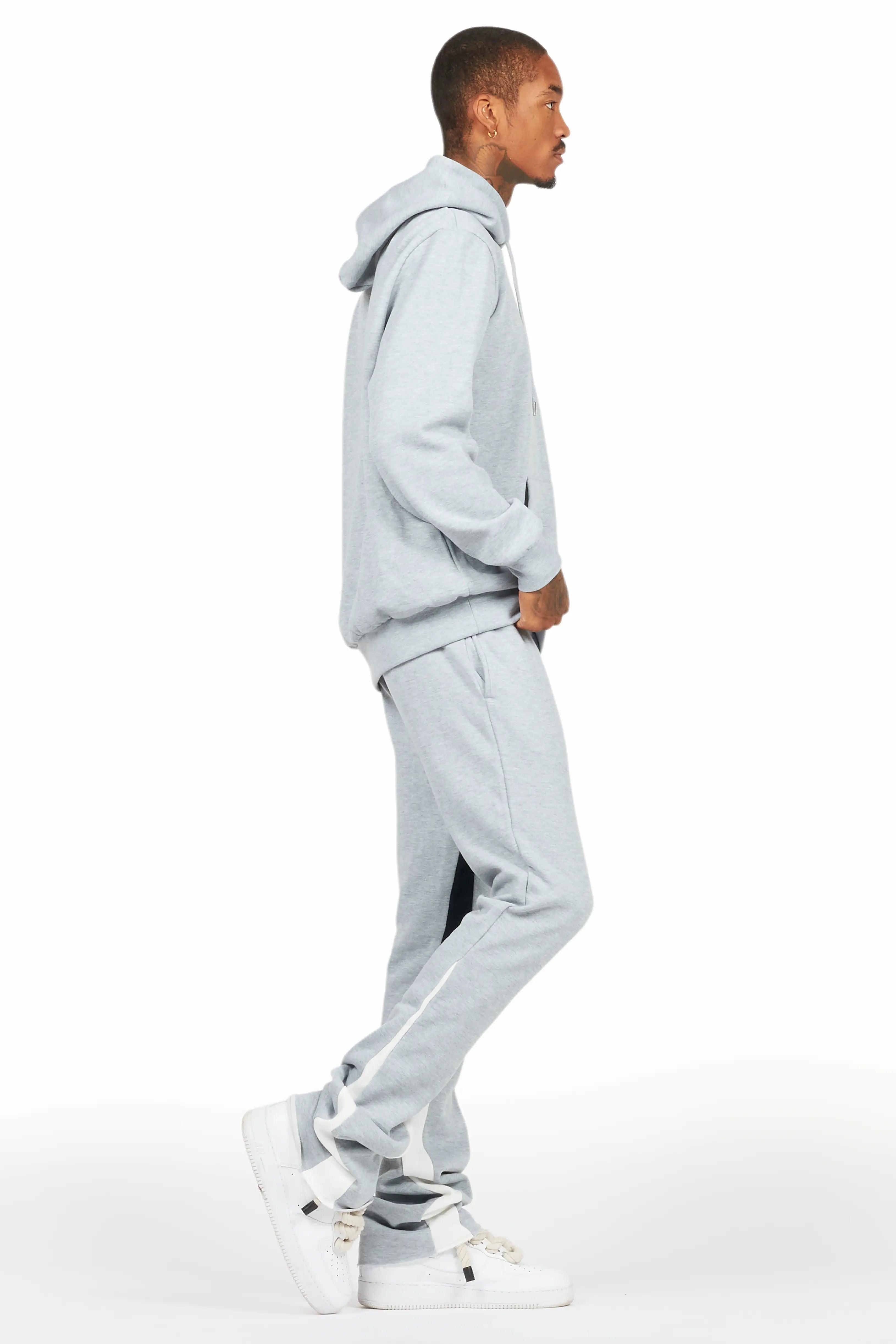 Briggs Heather Grey Hoodie/Stacked Flare Track Set Male Product Image