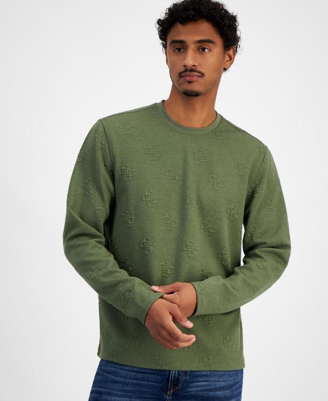 Guess Mens Quattro Logo Knit Sweatshirt Product Image