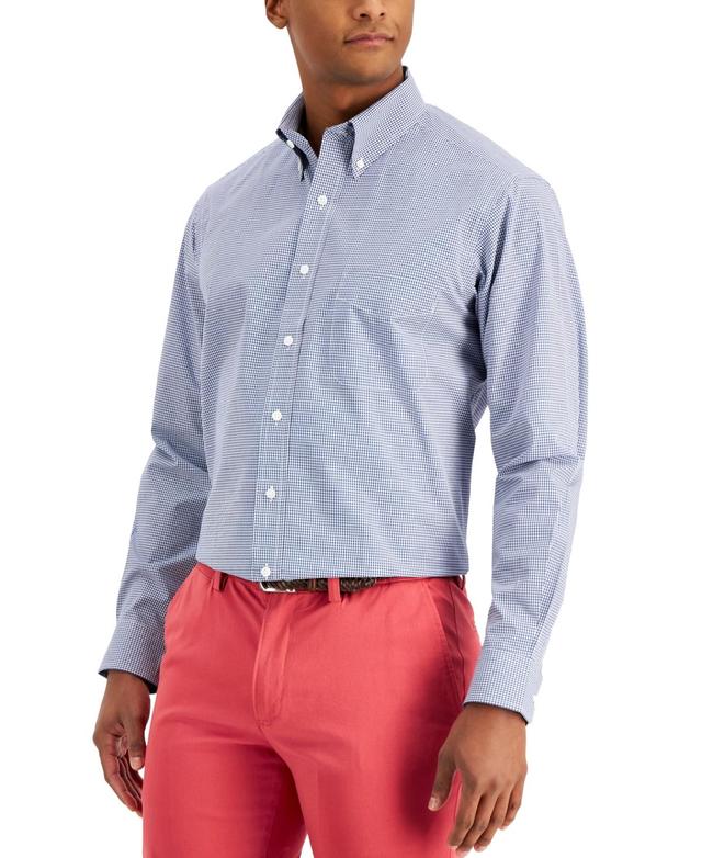 Club Room Mens Regular Fit Mini Gingham Dress Shirt, Created for Macys Product Image