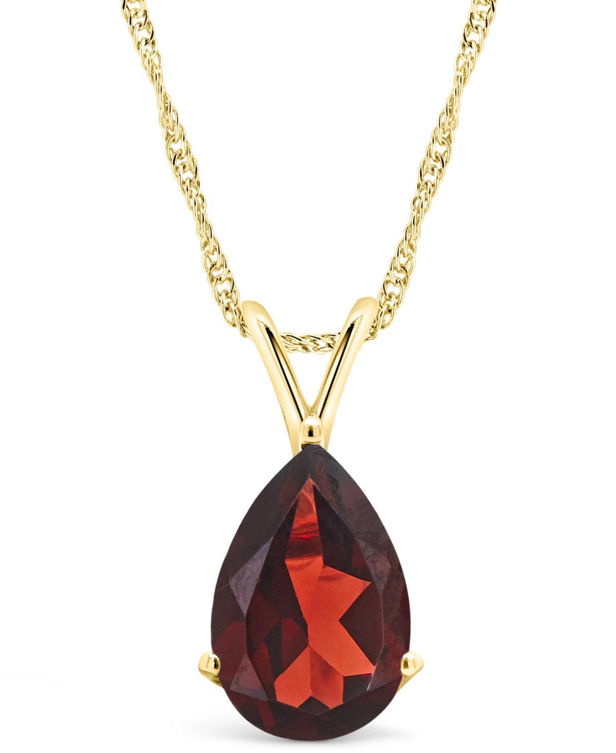 Macys Garnet (3-1/3 ct. t.w.) Pendant Necklace in 14K White Gold Product Image