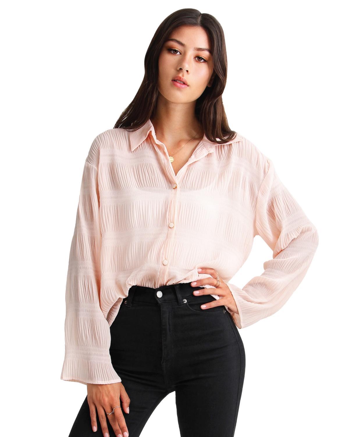 Belle & Bloom Womens Women Yoko Shirred Chiffon Blouse Product Image