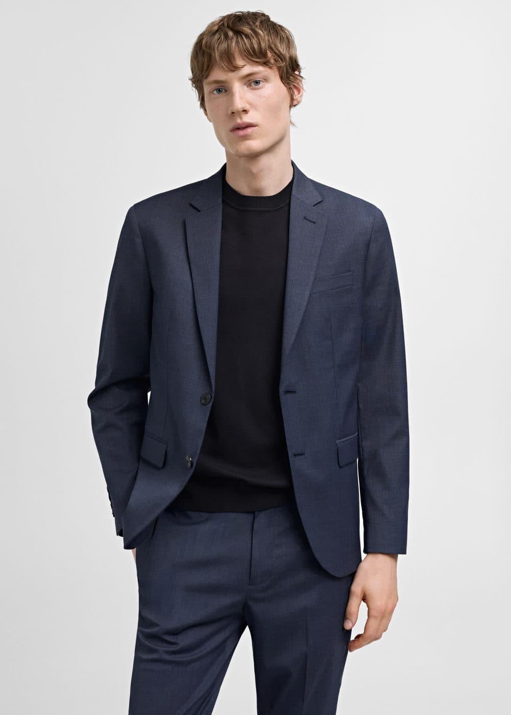 MANGO MAN - Super slim-fit suit blazer in stretch fabric indigo blueMen Product Image