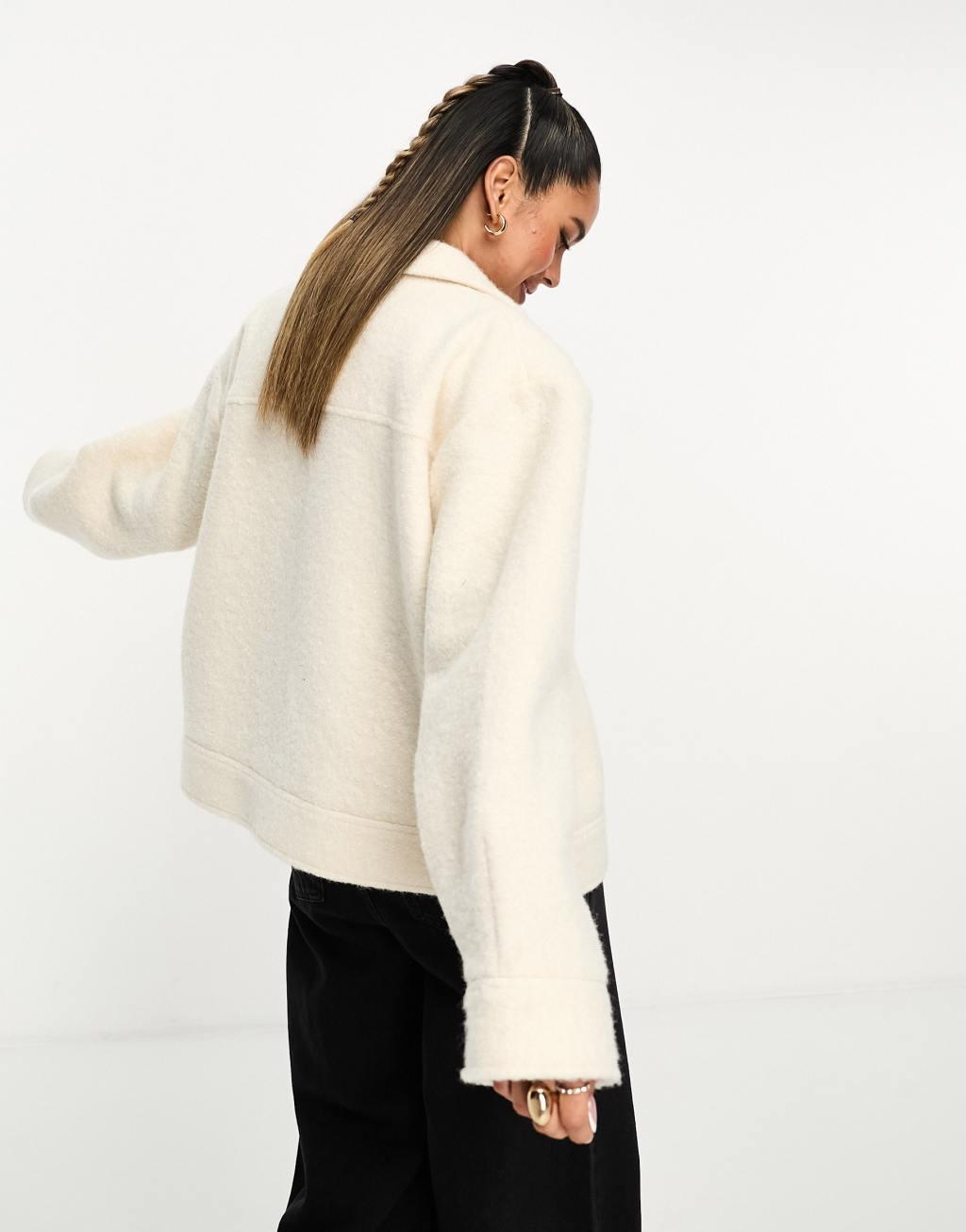 ASOS DESIGN short boucle jacket Product Image