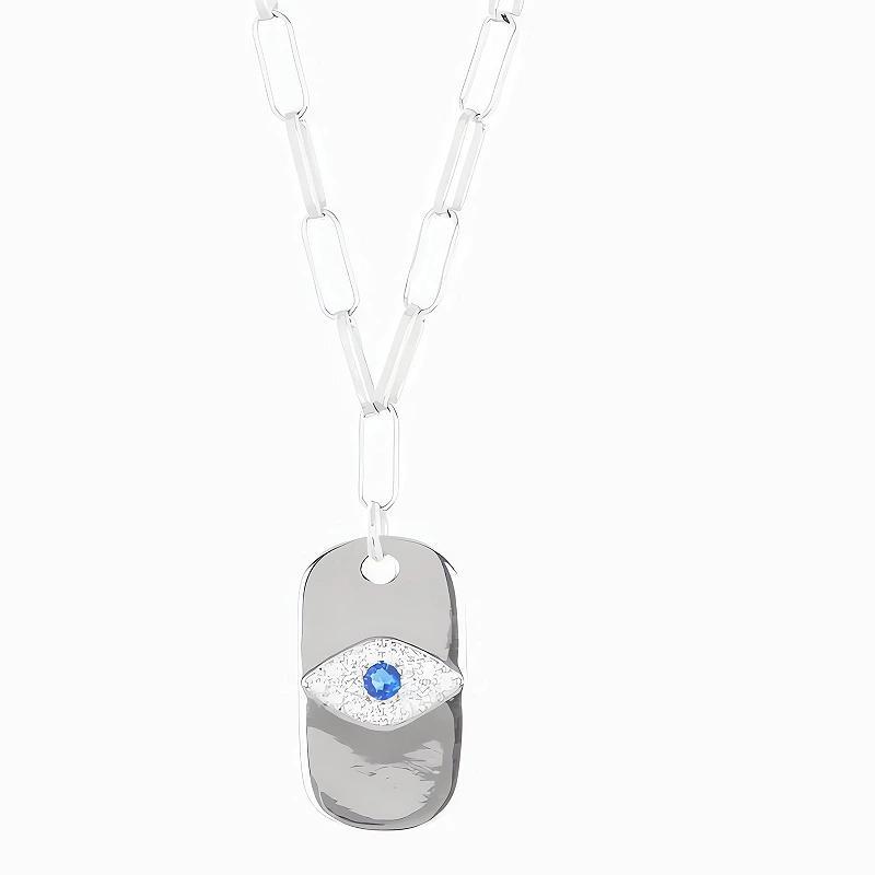 Juvell 18k Gold Plated Silver Tone Cubic Zirconia Evil Eye Necklace, Womens, Two Tone Product Image