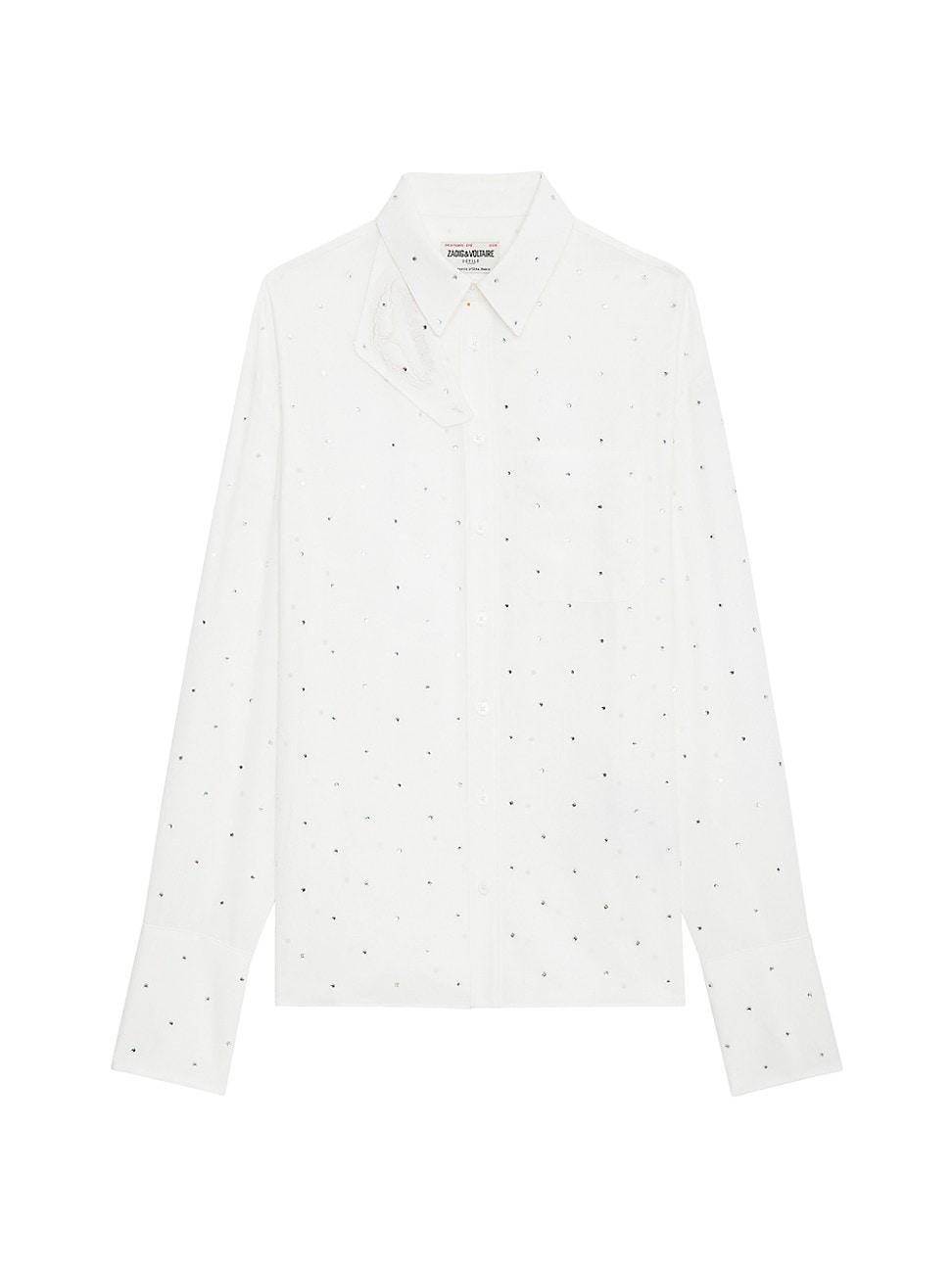 Womens Tyrone Silk Embellished Shirt Product Image