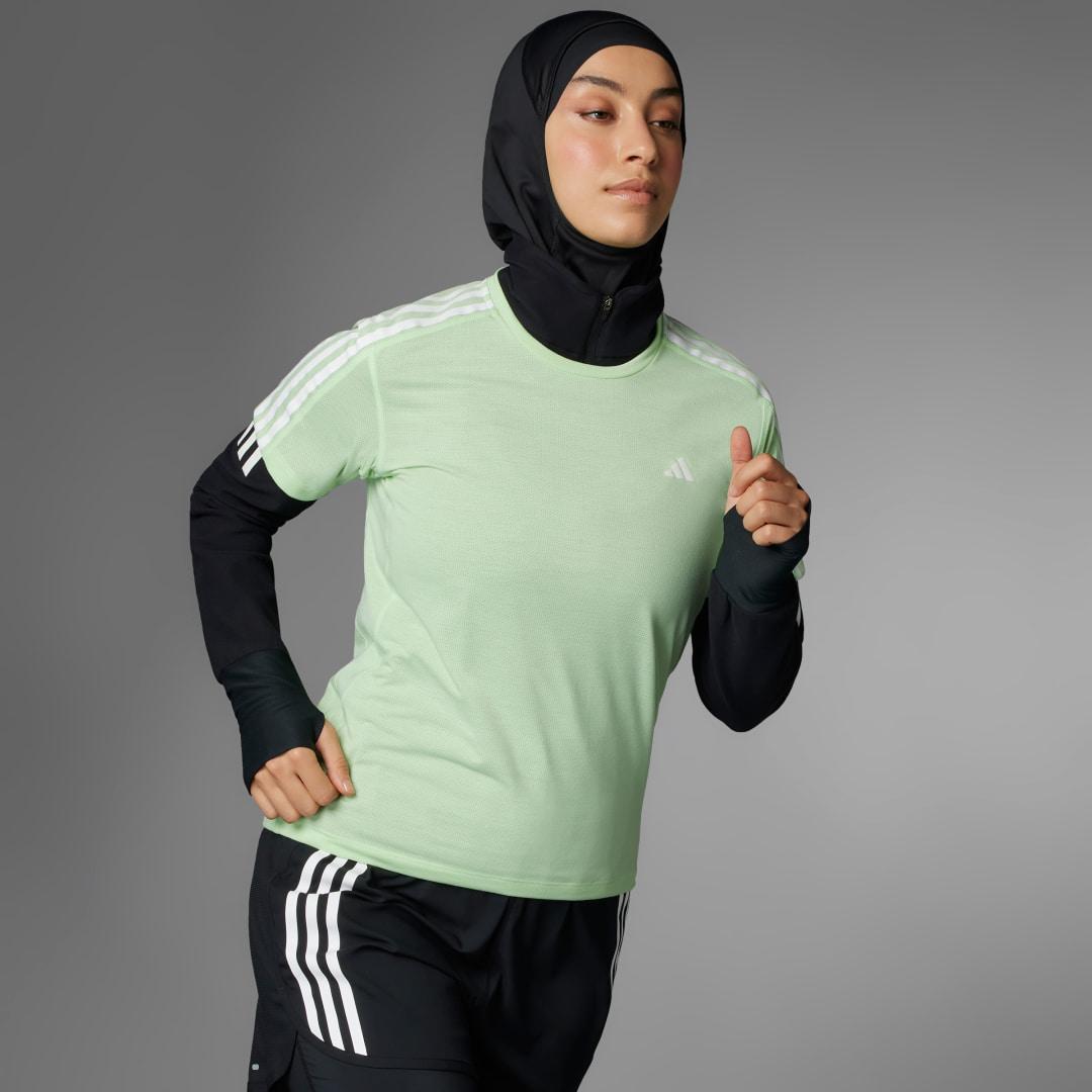 Adidas Womens Own The Run 3-Stripes T-Shirt Product Image