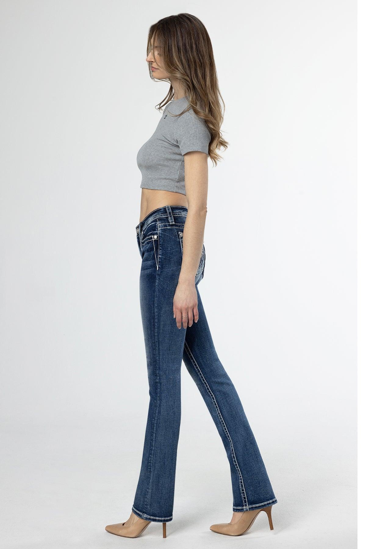 Floral Feathers Bootcut Jeans Product Image