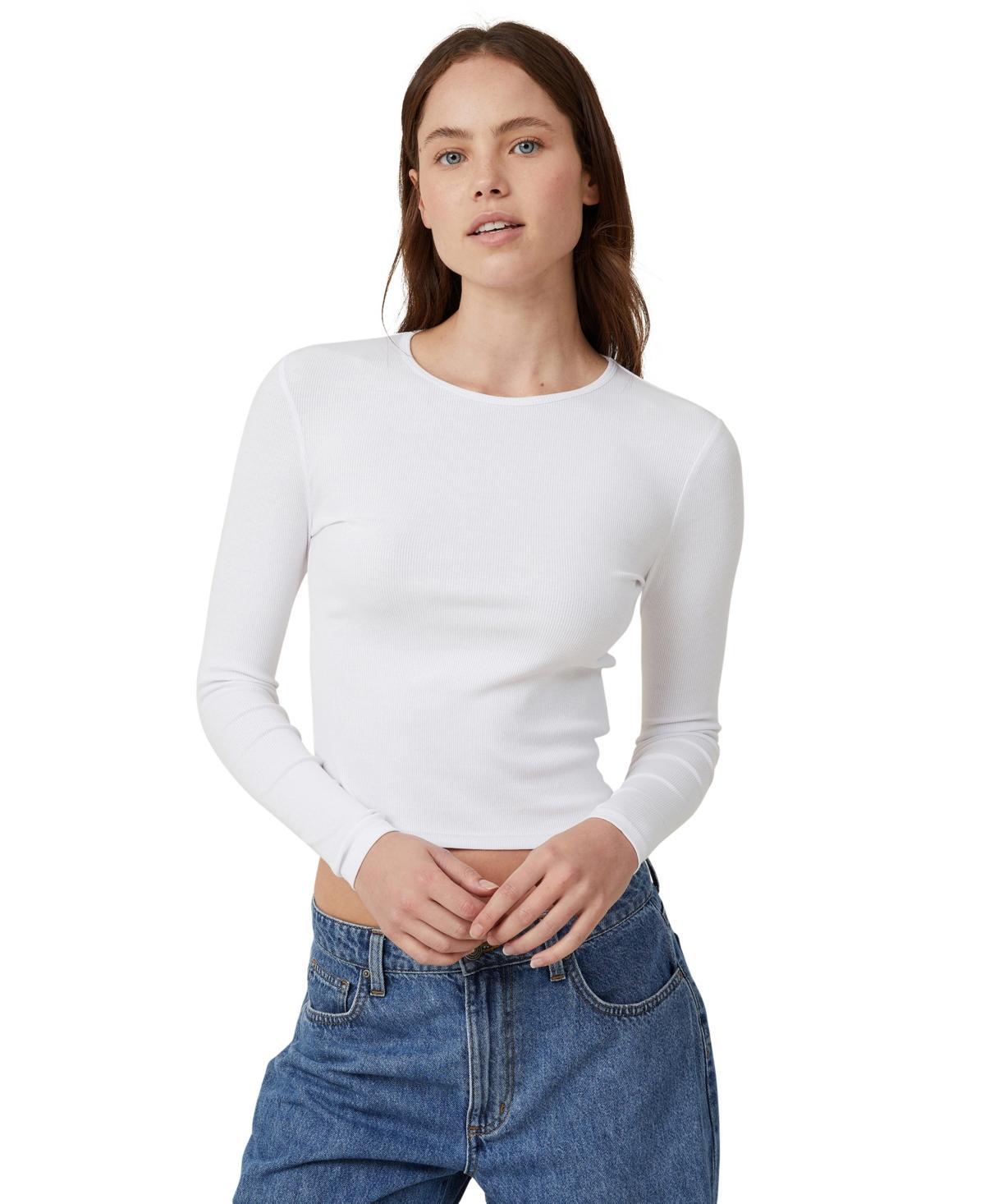 Cotton On Womens The One Ribbed Crew-Neck Top Product Image