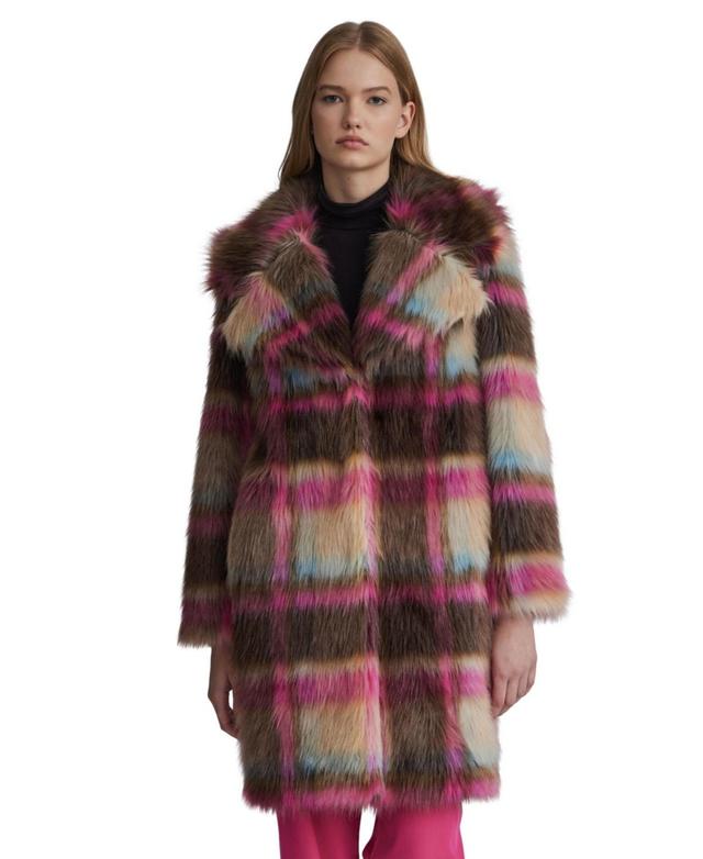 Nvlt Womens Faux Fur Patterned Luxurious Coat Product Image