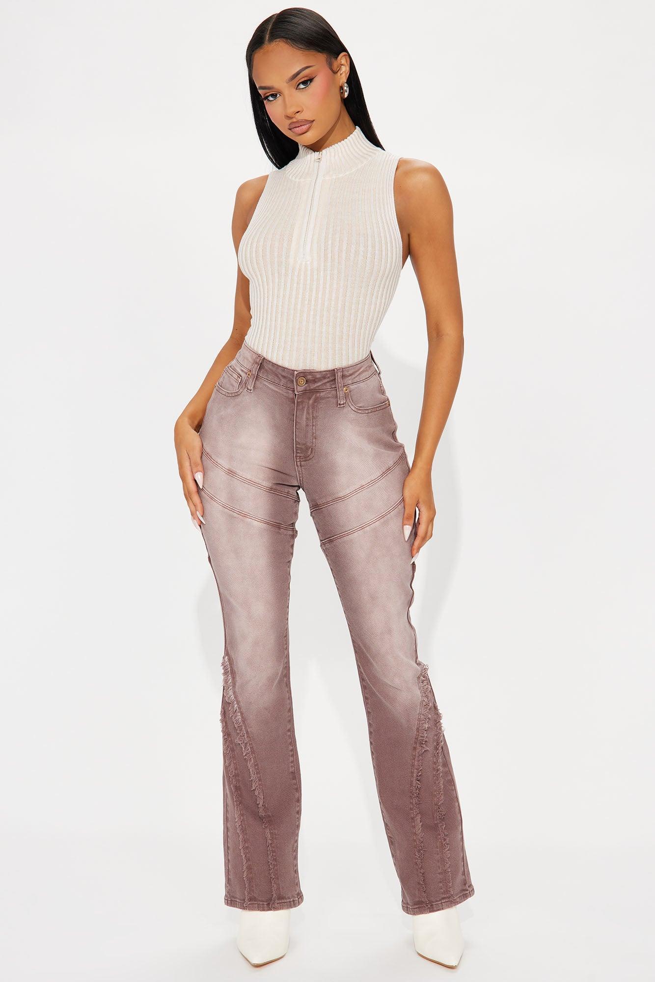 Kiss And Tell Flare Pant - Mauve Product Image