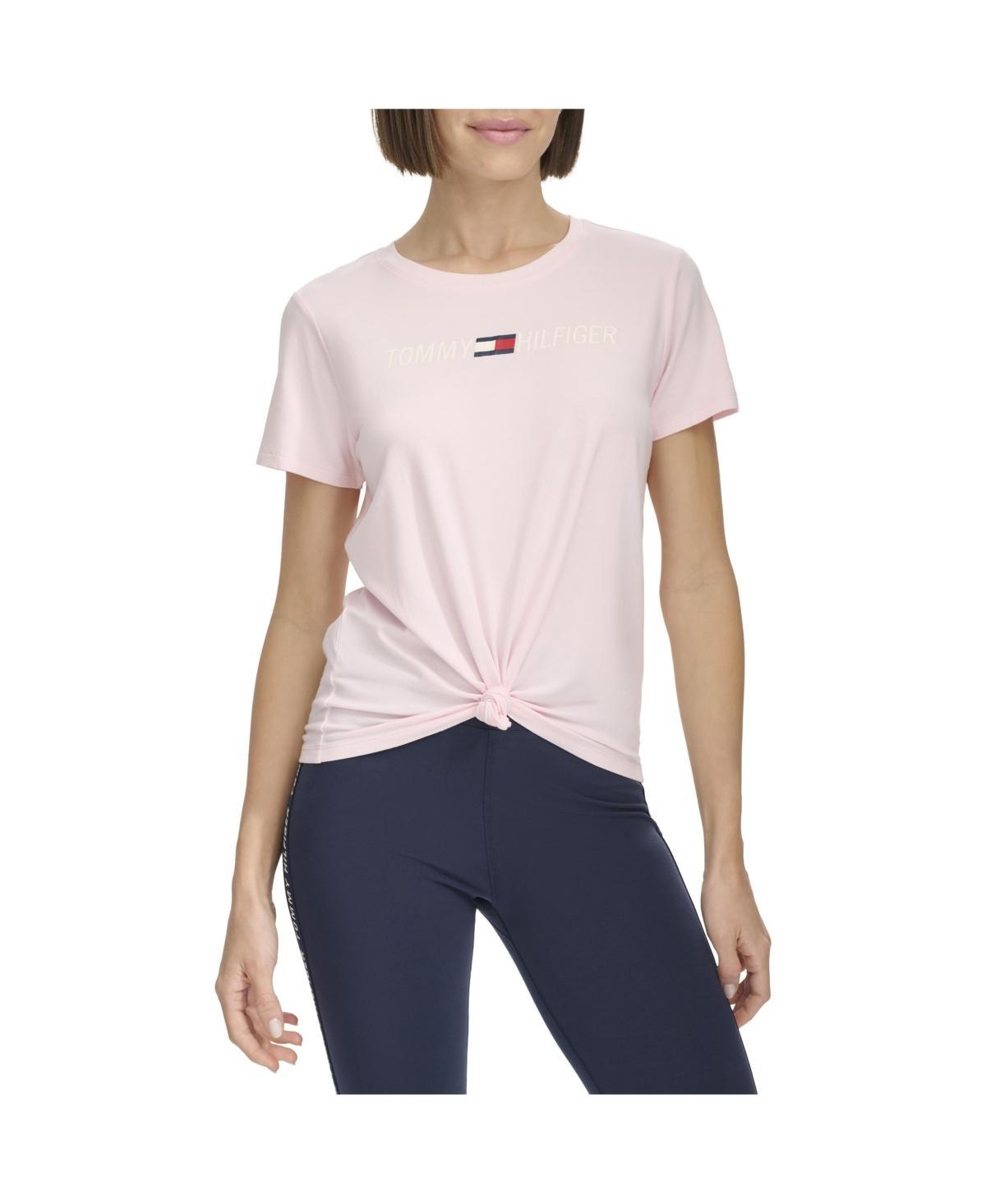 Tommy Hilfiger Womens Knot Front Logo T-Shirt Product Image