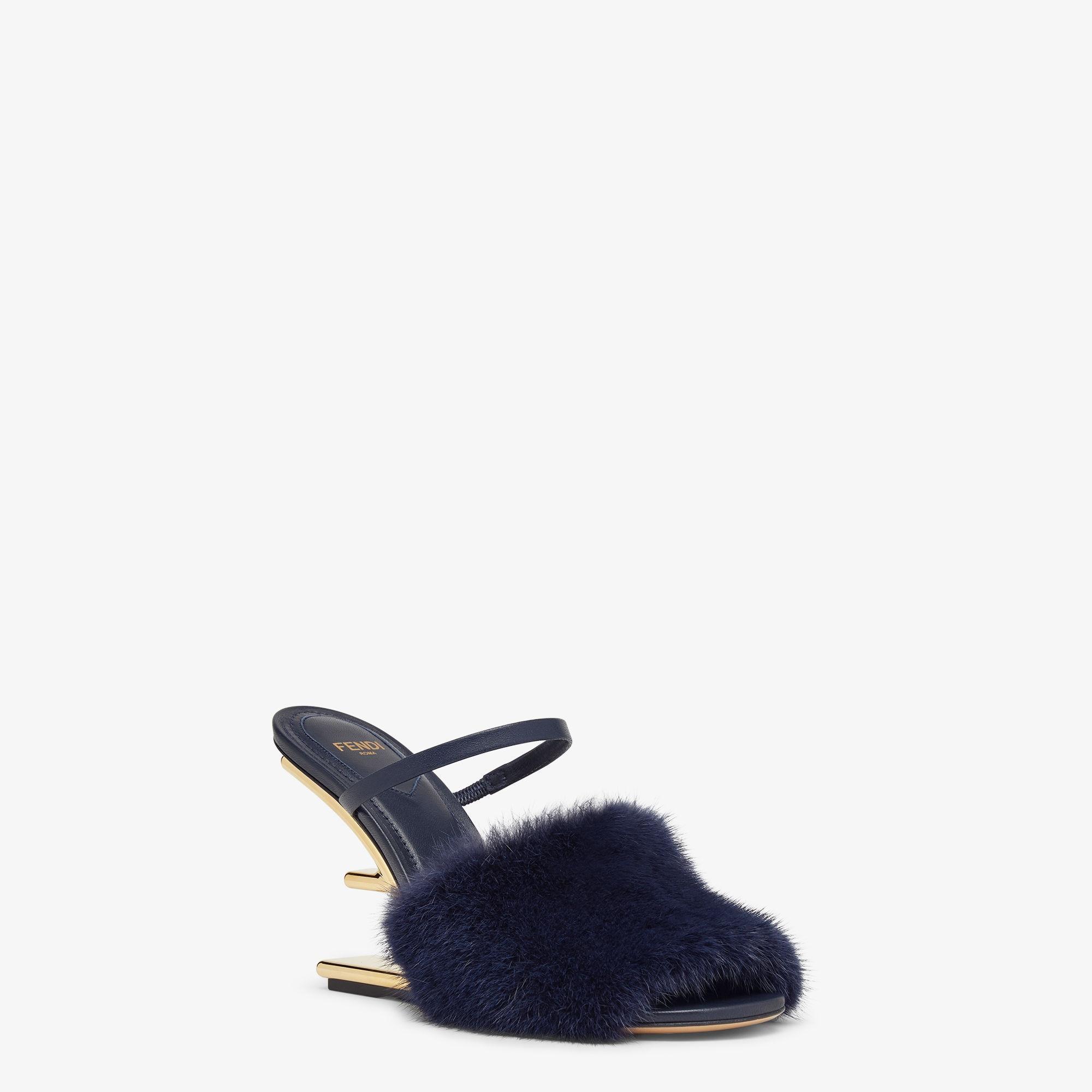 Fendi FirstBlue mink high-heeled sandals Product Image