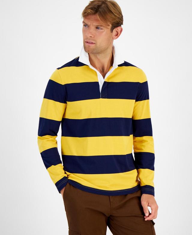 Club Room Mens Outdoors Regular-Fit Stripe Long-Sleeve Rugby Shirt, Created for Macys Product Image