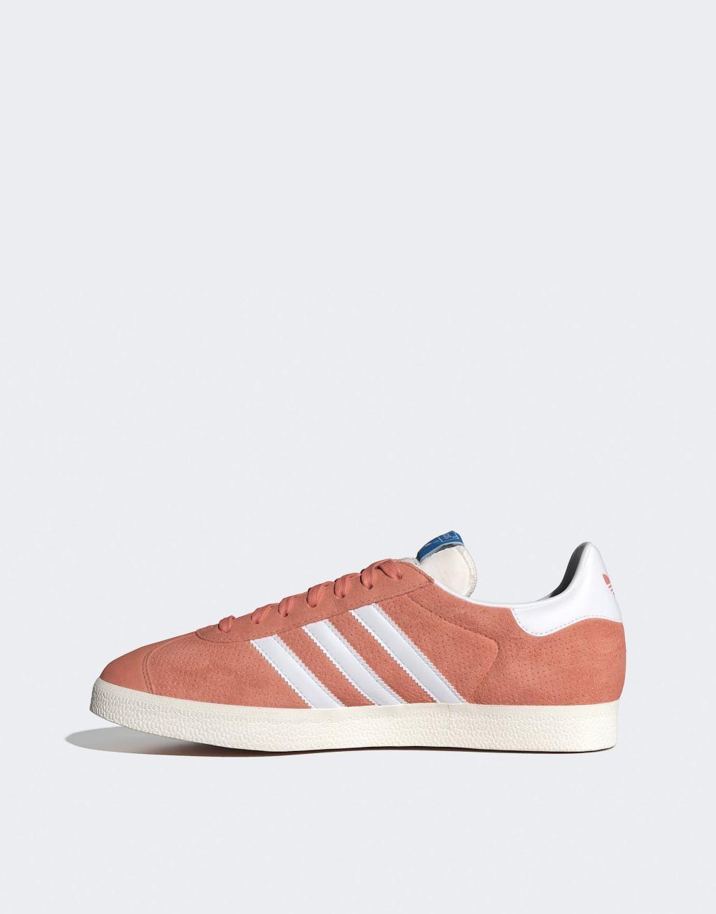 adidas Originals Gazelle sneakers in peach and white Product Image