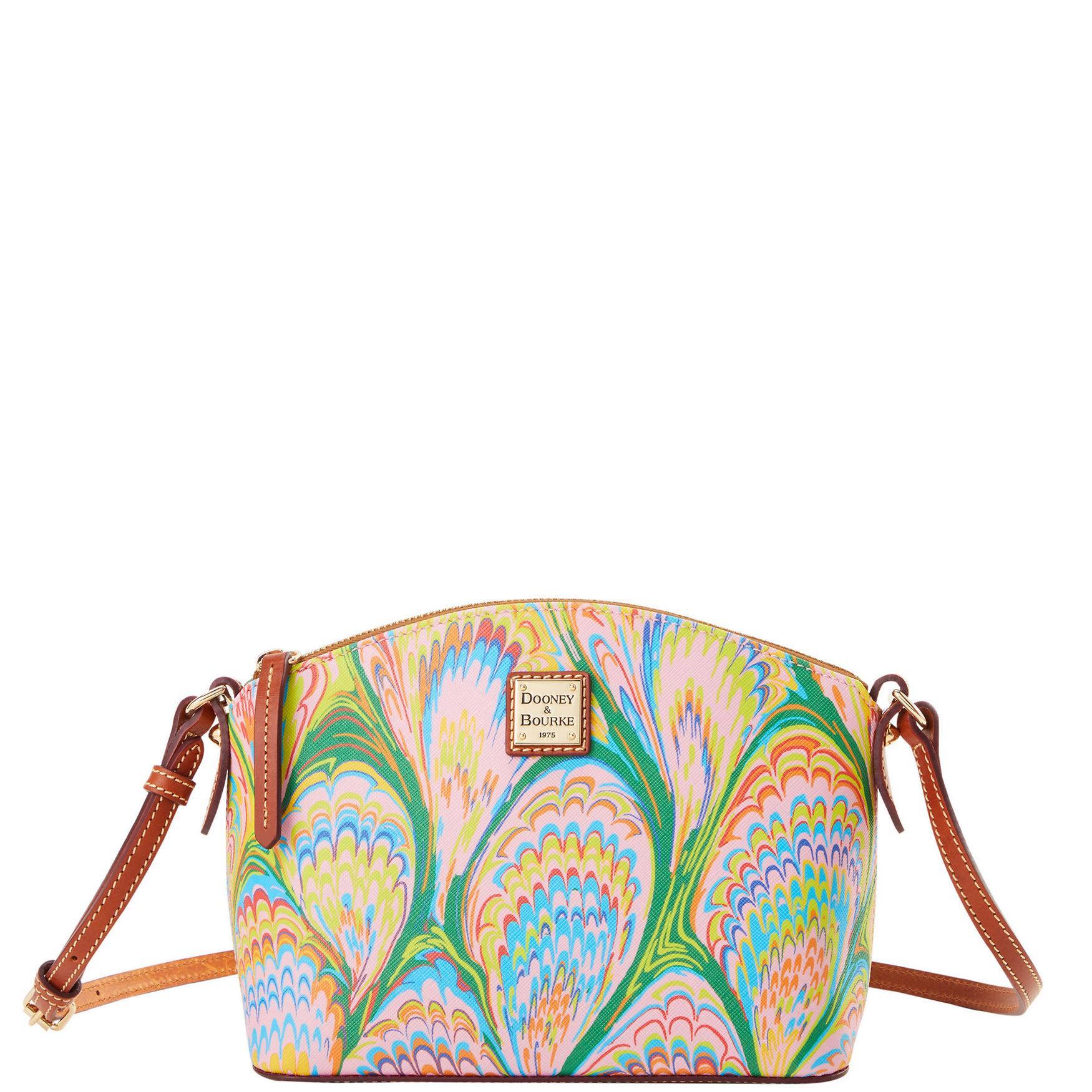 Dooney & Bourke Womens Plumes Suki Crossbody Coated Cotton Shoulder Bag in Pink Product Image