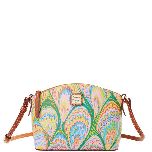 Dooney & Bourke Womens Plumes Suki Crossbody Coated Cotton Shoulder Bag in Pink Product Image