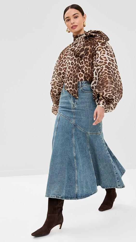 Zimmermann Illustration Denim Midi Skirt | Shopbop Product Image