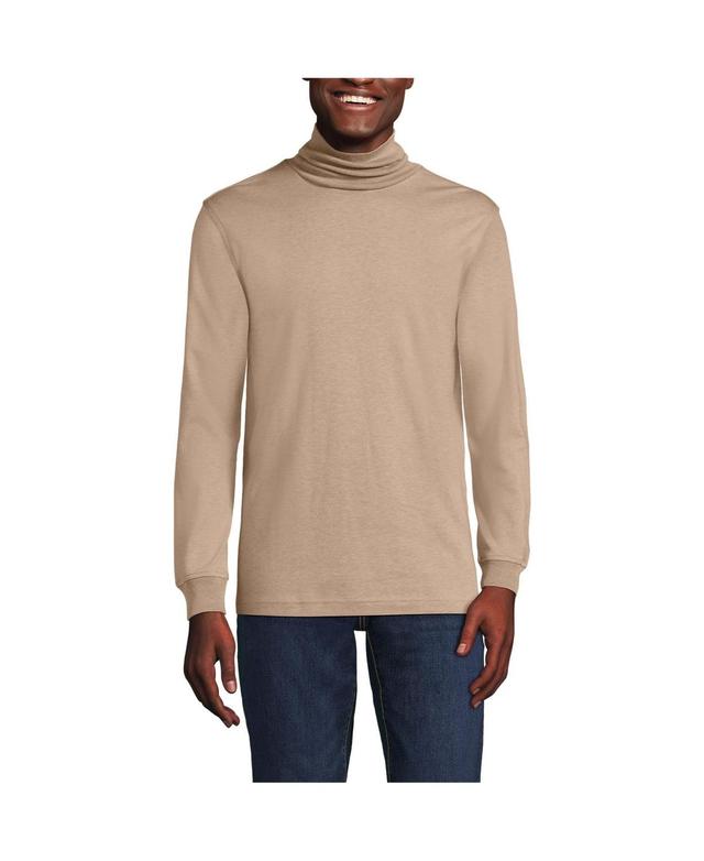 Mens Lands End Super Soft Supima Turtleneck Pale Grey Blue Product Image