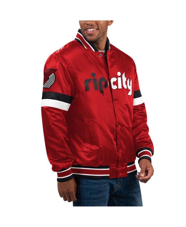 Mens Starter Portland Trail Blazers Home Game Satin Full-Snap Varsity Jacket Product Image