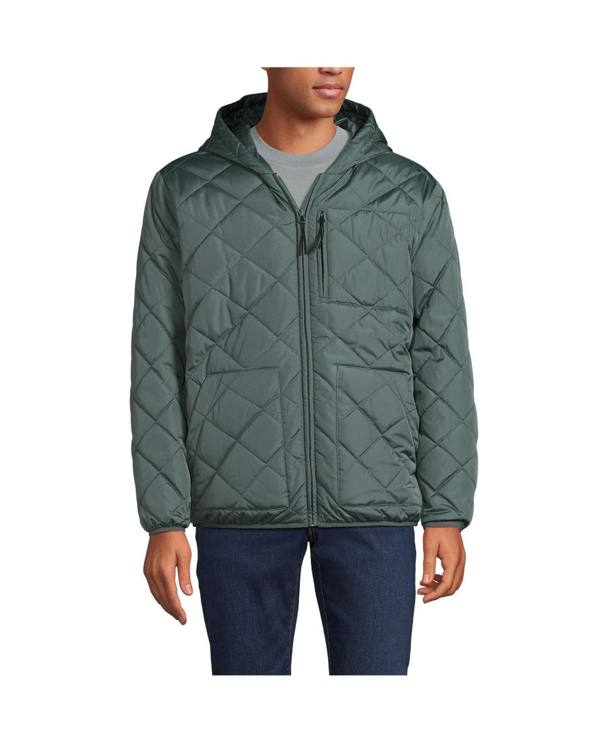 Mens Lands End Diamond Quilted Hooded Jacket Product Image