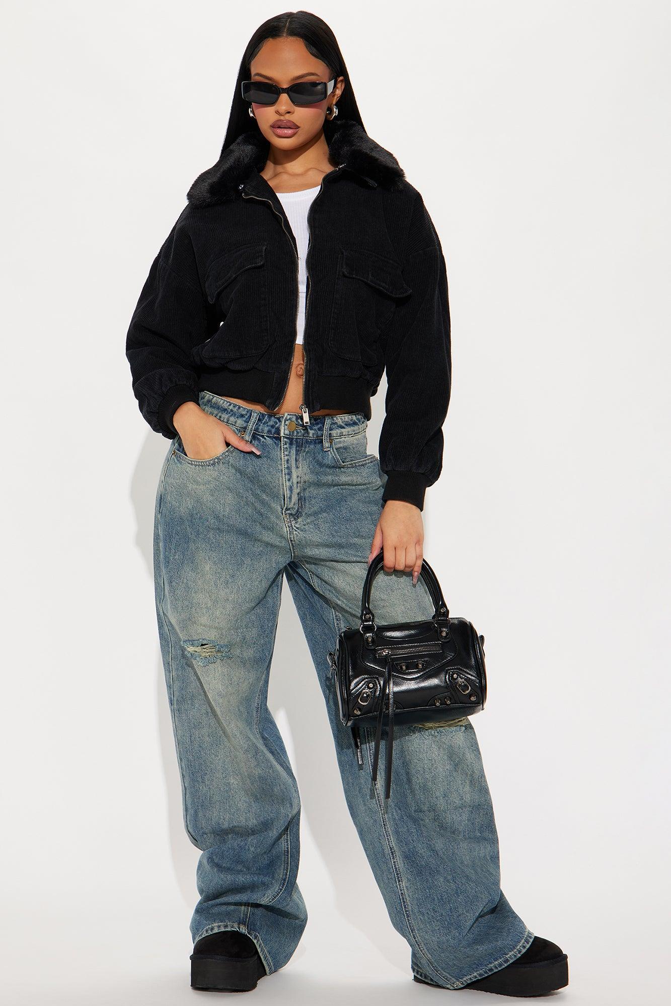 Kelis Corduroy Bomber Jacket - Black Product Image