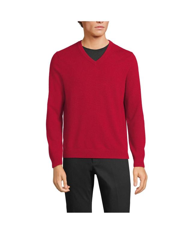 Mens Lands End Fine-Gauge Cashmere V-neck Sweater Product Image