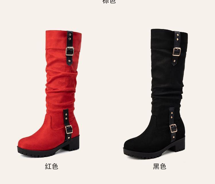 Plain Buckled Tall Boots Product Image