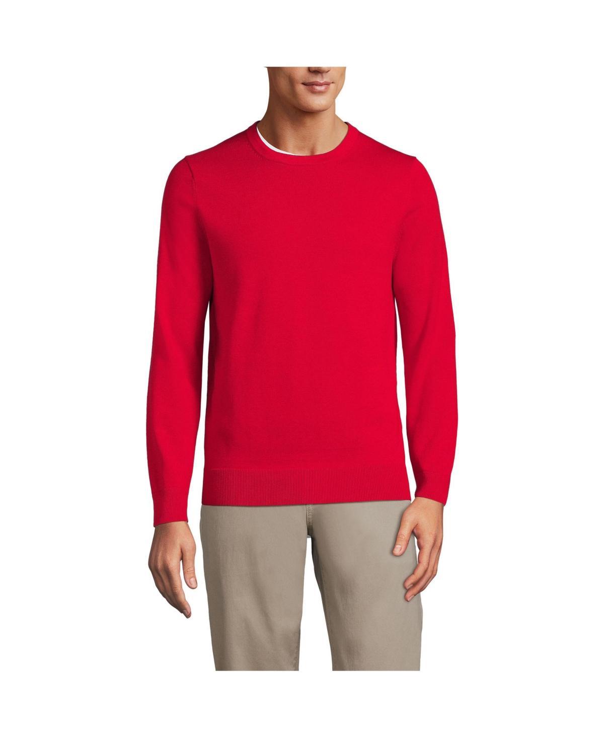 Lands End Mens Fine Gauge Cotton Crew Neck Sweater Product Image