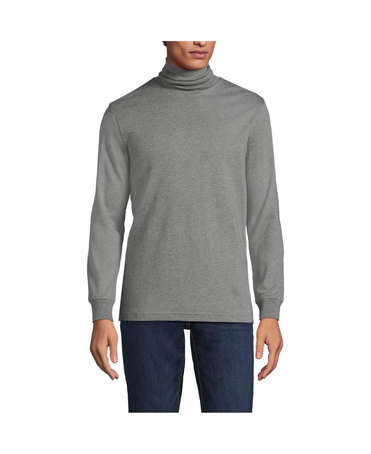 Mens Lands End Super Soft Supima Turtleneck Pale Grey Blue Product Image