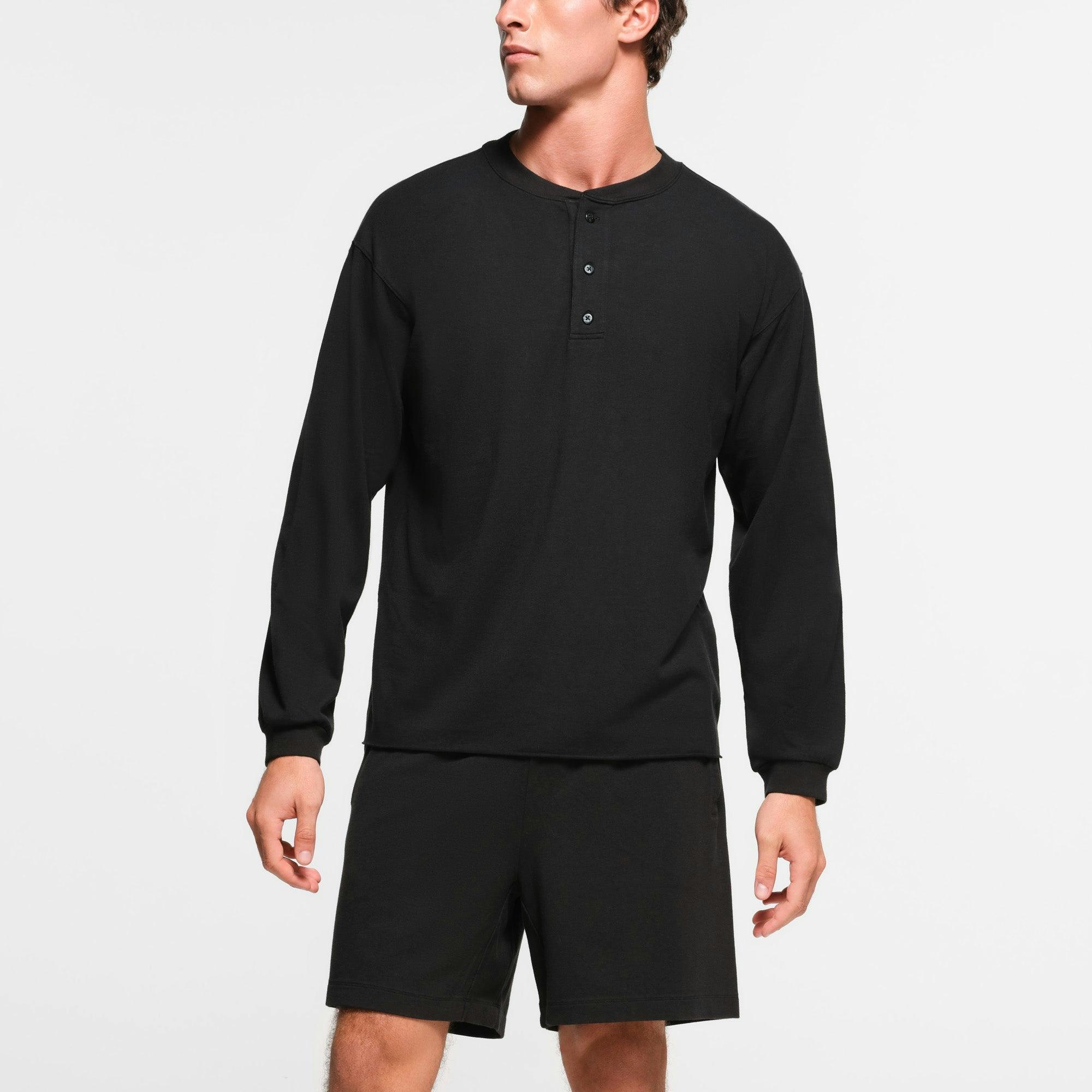 JERSEY LOUNGE MENS RELAXED HENLEY | OBSIDIAN Product Image