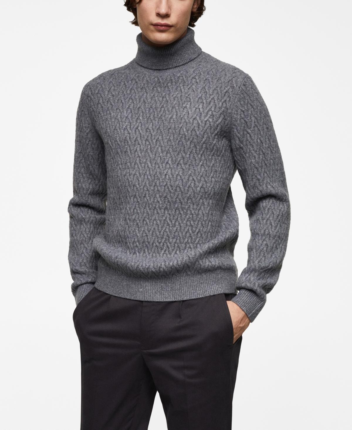 Braided turtleneck sweater - Men | MANGO USA Product Image