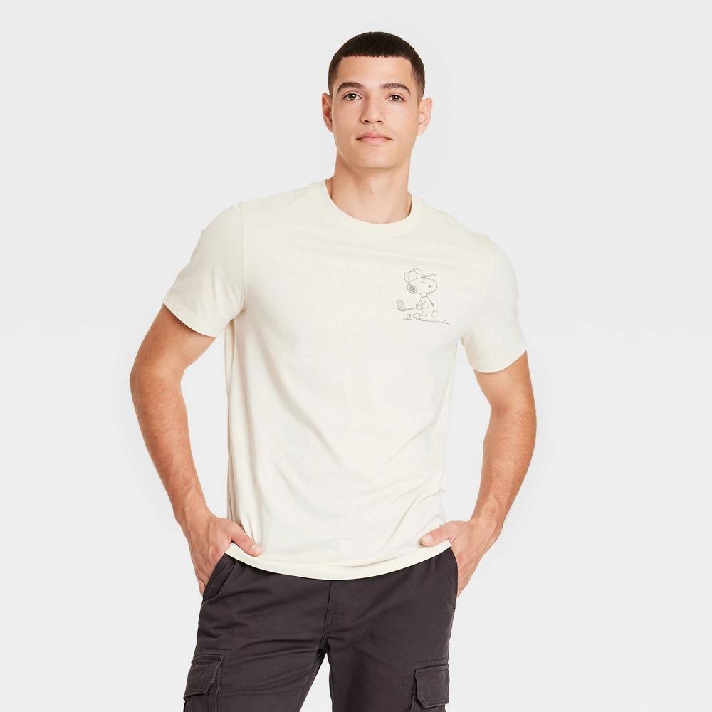 Mens Short Sleeve Crewneck Graphic T-Shirt - Goodfellow & Co Beige L Product Image