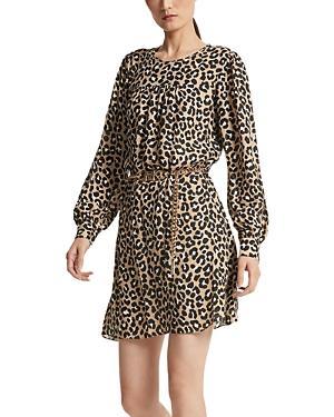 Womens Leopard Belted Minidress Product Image