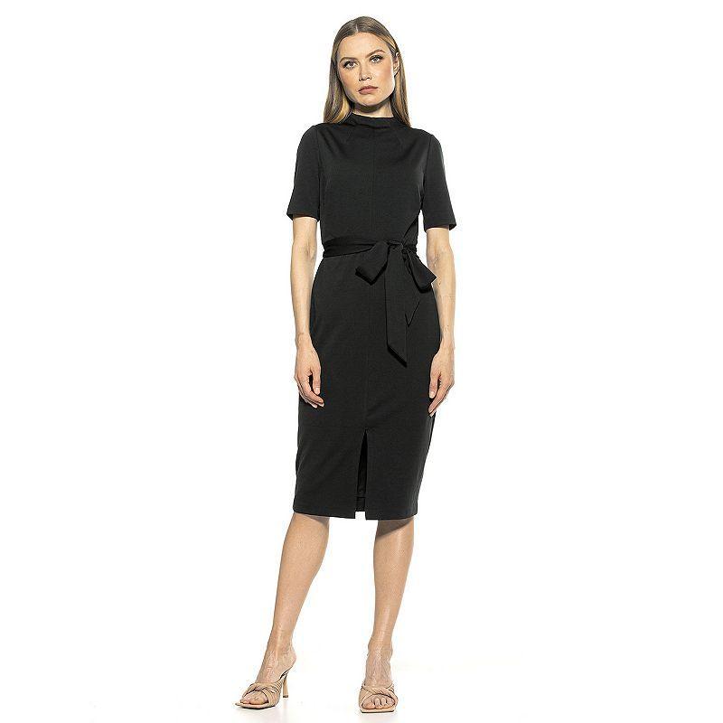 Womens ALEXIA ADMOR High Neck Front Slit Sheath Dress Product Image