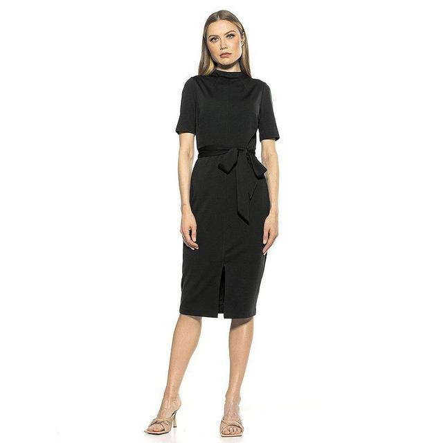 Alexia Admor Womens Reston Tie Belt Front Slit Sheath Dress Product Image