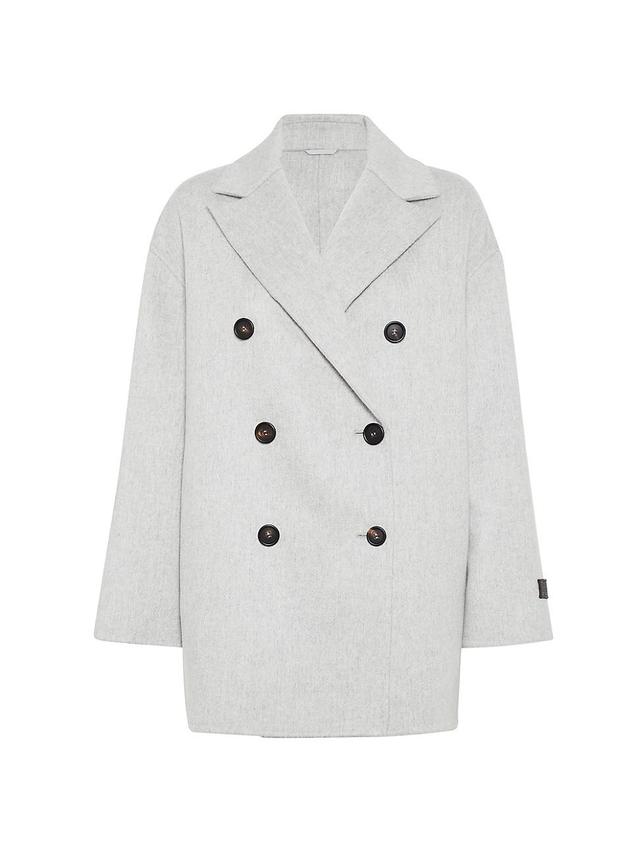 Womens Hand Crafted Cashmere Double Beaver Pea Coat Product Image