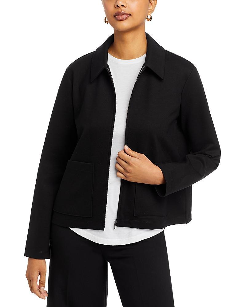 Zip-Front Washable Flex Ponte Jacket Product Image