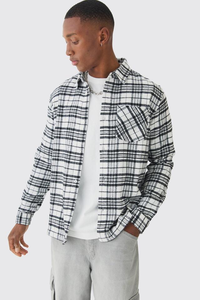 Regular Fit Long Sleeve Flannel Shirt | boohooMAN USA Product Image