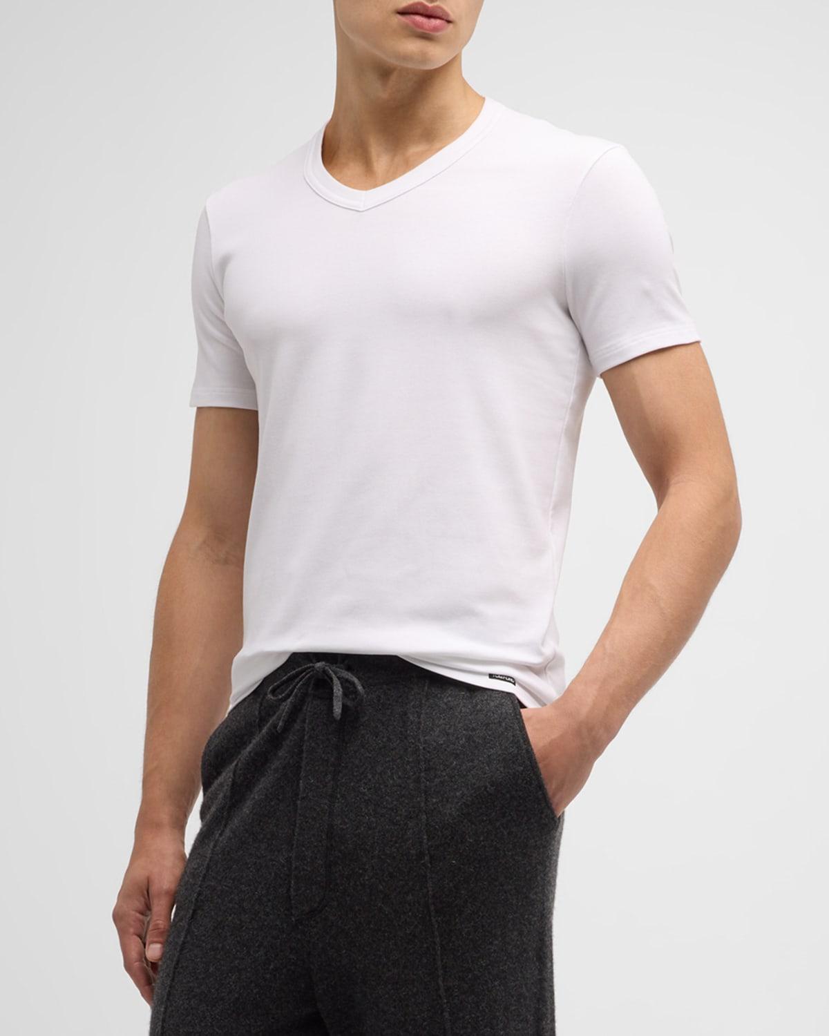 Mens Stretch-Cotton V-Neck T-Shirt Product Image