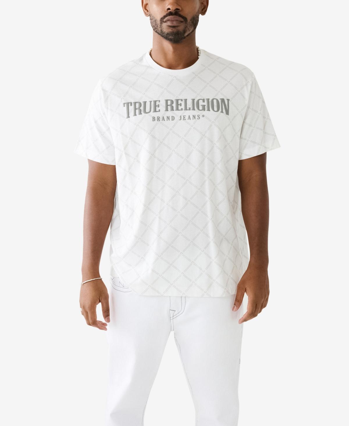 Mens True Religion Logo Monogram Tee | White | Product Image