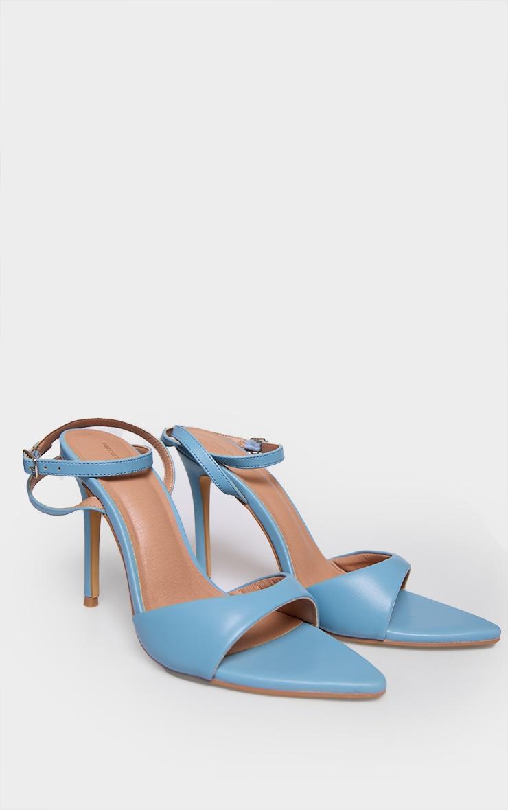 Blue PU Point Toe High Stiletto Heeled Sandals product image