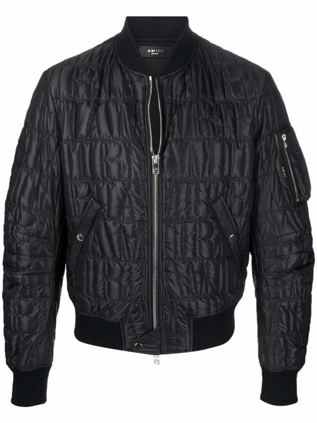 Quilted Bomber Jacket In Black Product Image