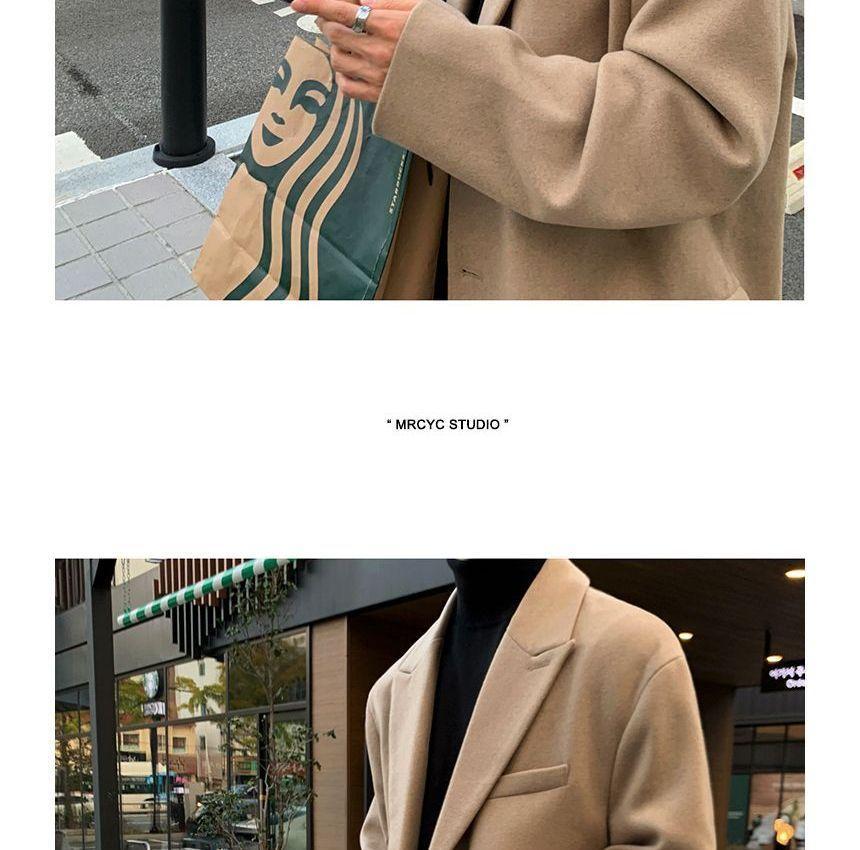 Single Breasted Plain Long Coat Product Image